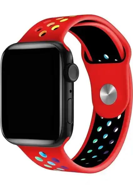 Mi7a Apple Watch Uyumlu Delikli Spor Silikon Kordonları Geniş Seri ve Renk Seçenekleriyle