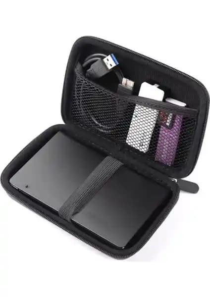 Microcase Taşınabilir Hard Disk ve USB Bellek Çantası 2.5 İnç Güvenli Saklama Çözümü