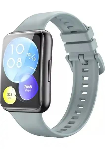 Nezih Case Huawei Watch Fit 2 Uyumlu Açık Mavi Silikon Spor Kordonu Şık ve Dayanıklı Tasarım