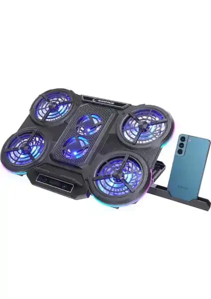 Rampage Prote R6 RGB Işıklı 6 Fanlı Notebook ve Telefon Soğutucu Standı