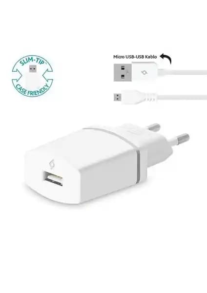 Ttec Compact Seyahat Şarj Cihazı Micro USB 1000mA Beyaz - Taşınabilir ve Pratik Seyahat Adaptörü