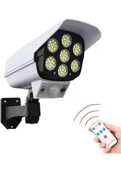 Alkese Güneş Enerjili 77 LED Hareket Sensörlü Güvenlik Kamera ve Aydınlatma Çözümü