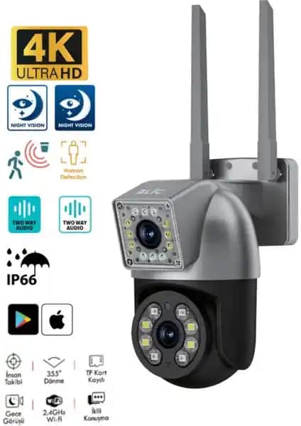 Sarftech 4MP IP Kamera İç ve Dış Mekanlarda Güvenlik İçin Yüksek Çözünürlüklü Çözüm