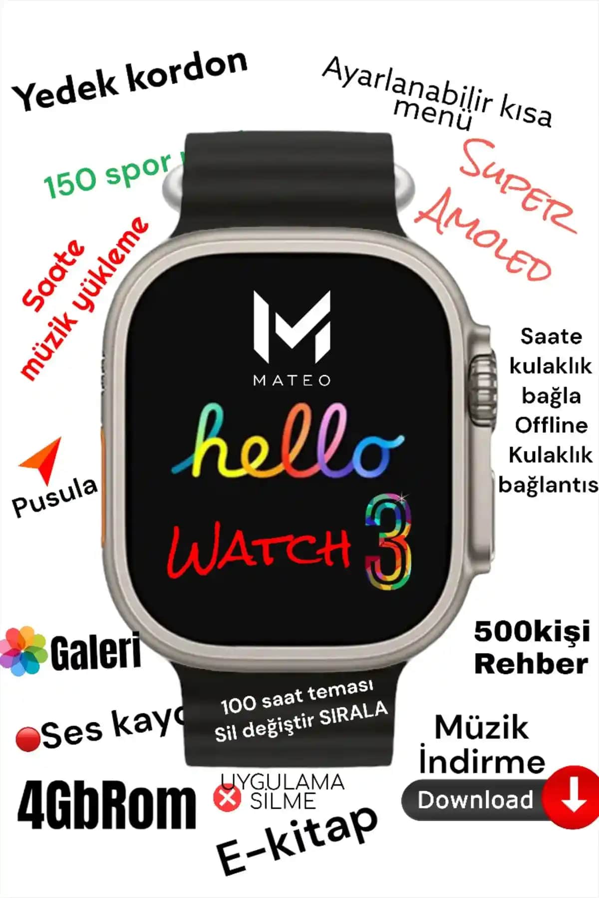 MATEO Akıllı Saat ile NS Store Hello Watch 3+ Plus Karşılaştırması: Hangisi Daha İyi?
