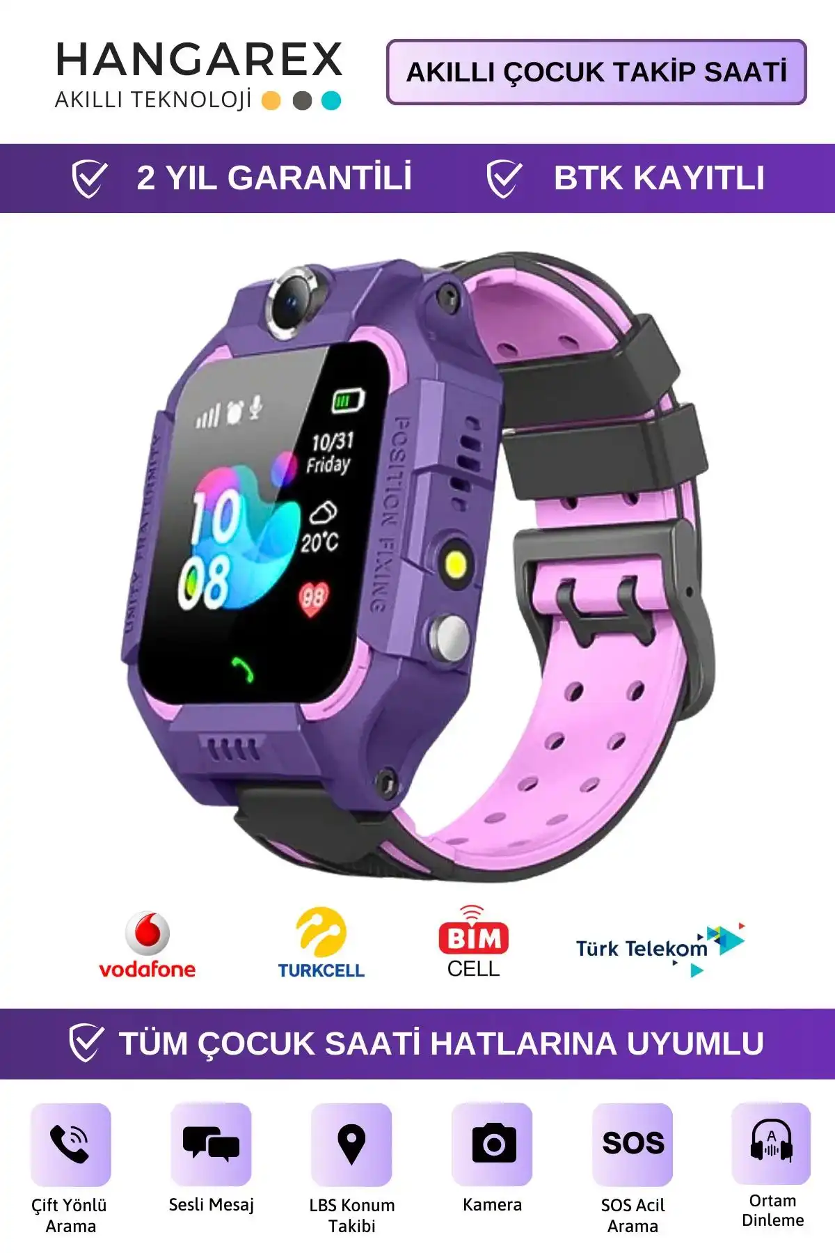 Hangarex Mor ve SmartWatch Kız Çocuk Akıllı Saat Karşılaştırması