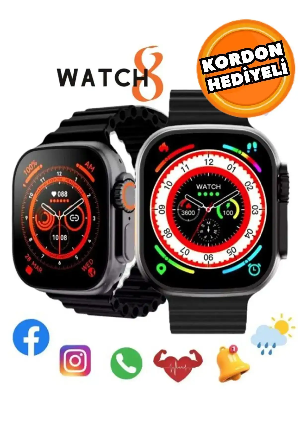 Favors Watch 8 Ultra Siyah ve Turuncu Akıllı Saat Karşılaştırması: Özellikler ve İncelemeler